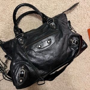 Balenciaga Motorcycle City first lambskin satchel